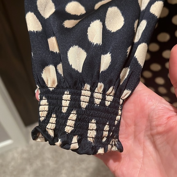 XS Navy Blue/Khaki Polka Dot Dress by ABS - Picture 5 of 8